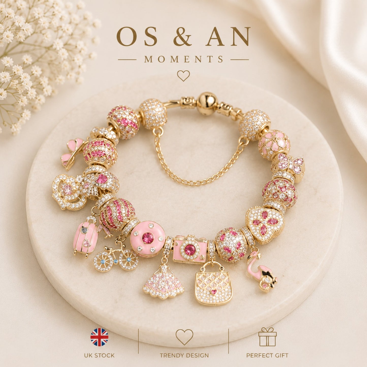 Pink Charm Bracelet