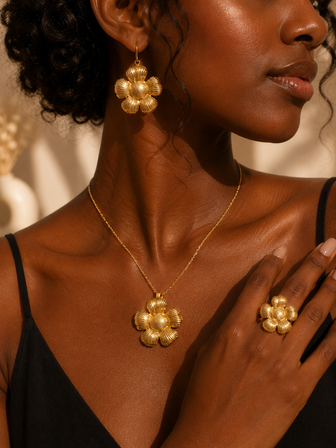 Golden Bloom Jewellery Set
