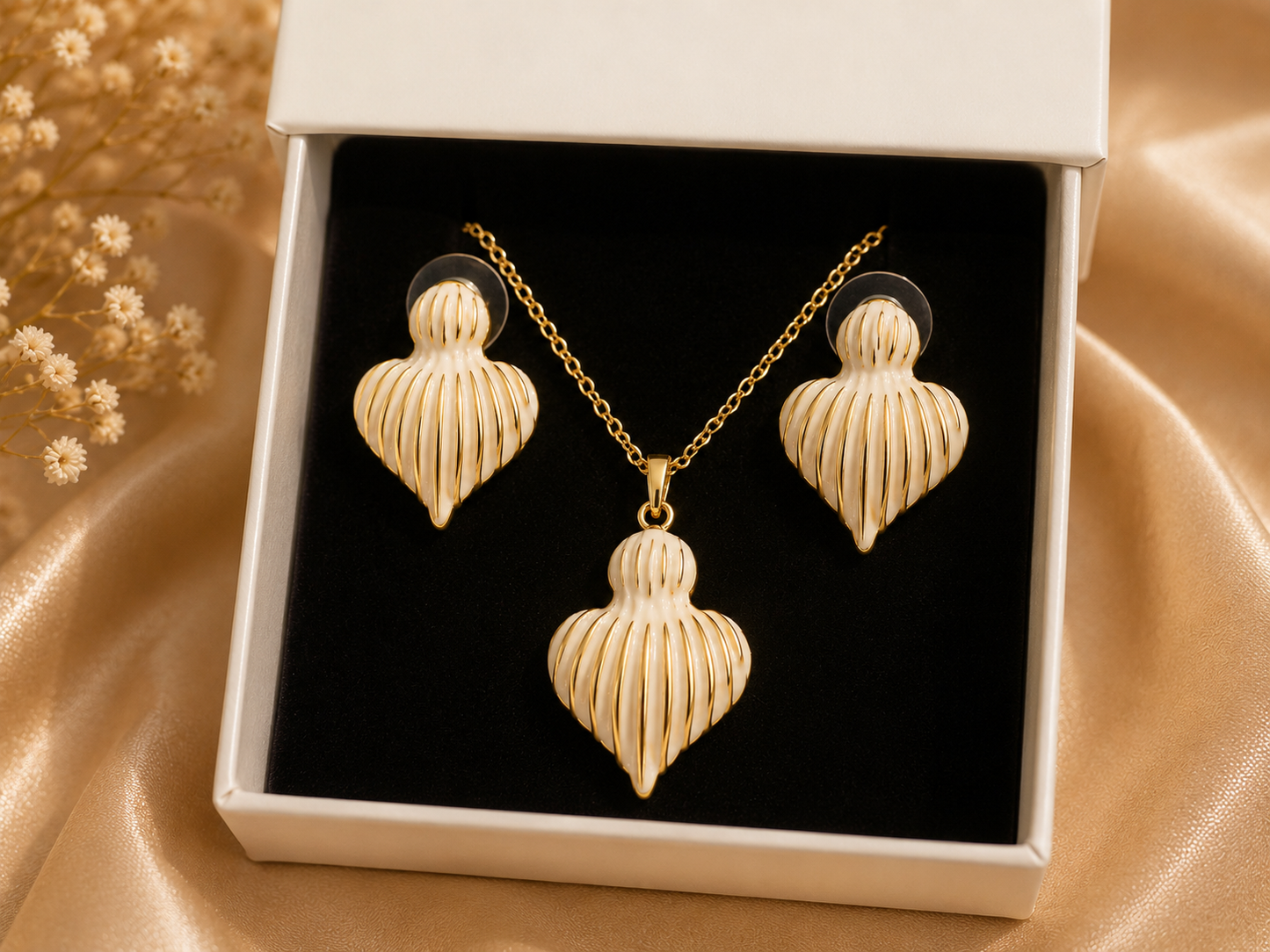 Ivory Heart Jewellery Set