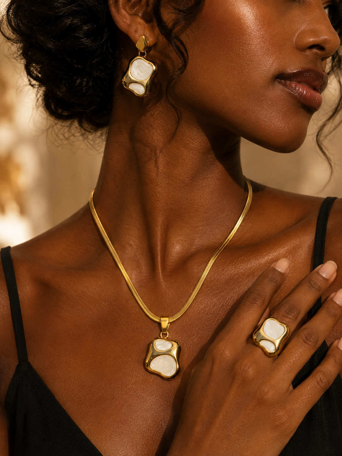 Ivory Wave Jewellery Set