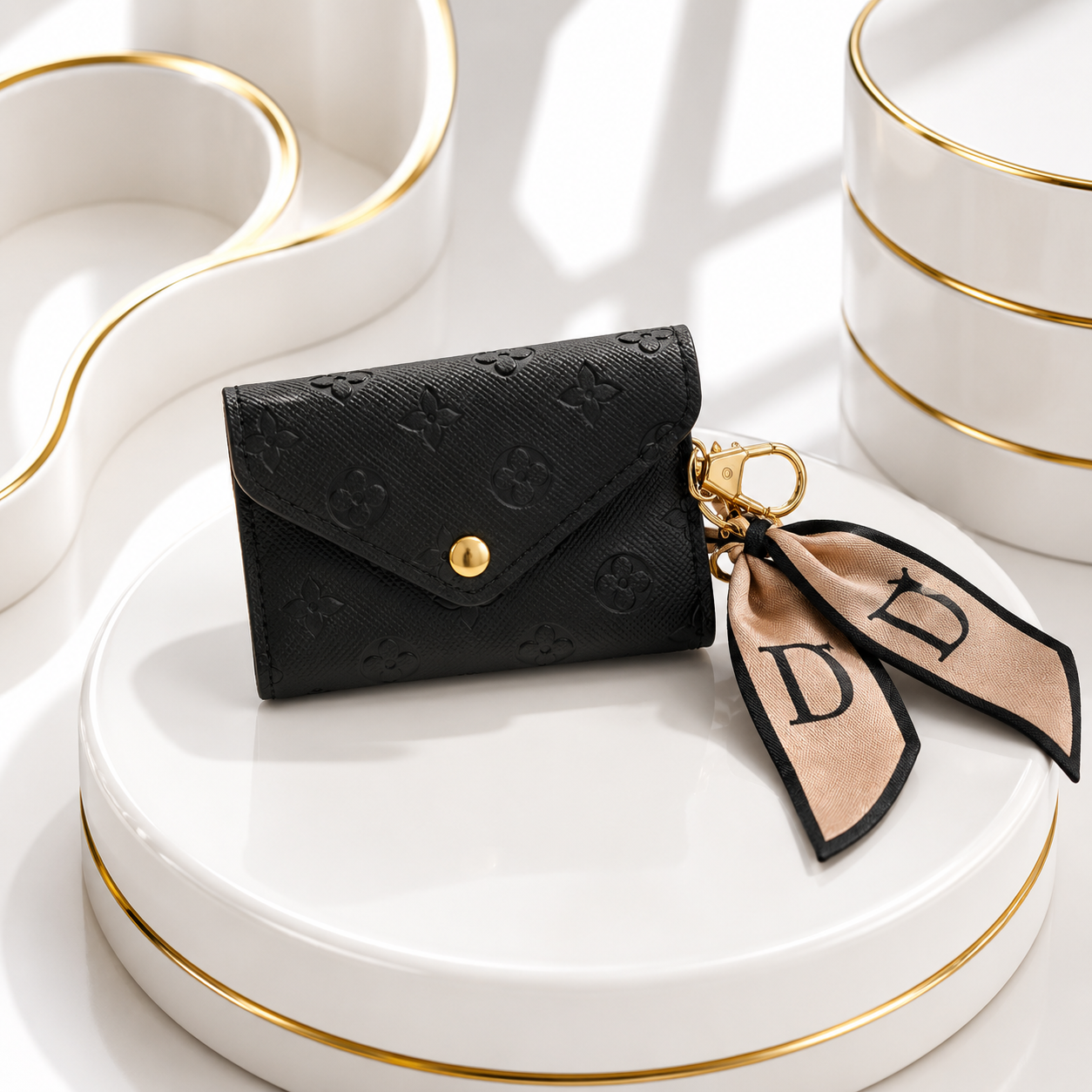 Black Mini Purse Keyring