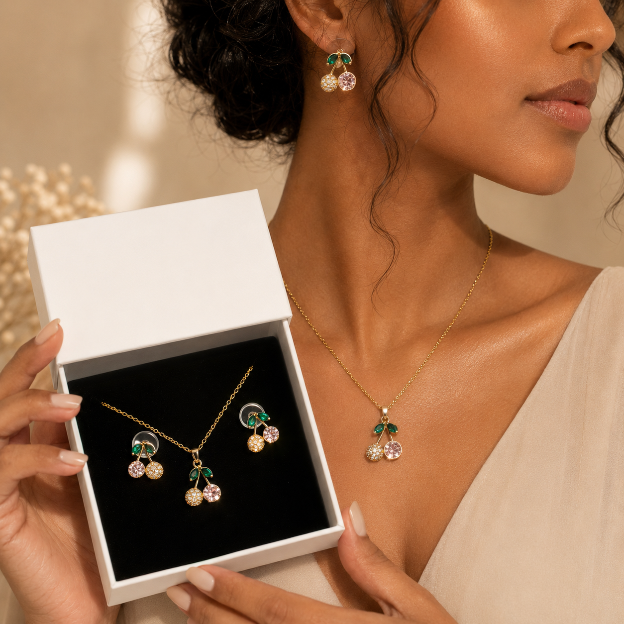 Crystal Cherry Jewellery set