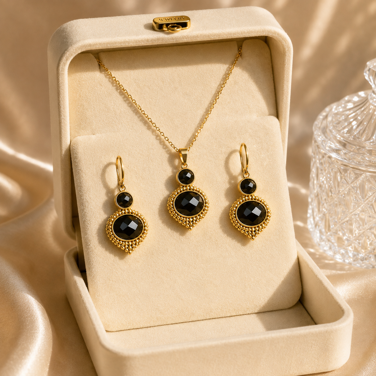 Midnight Black Jewellery Set