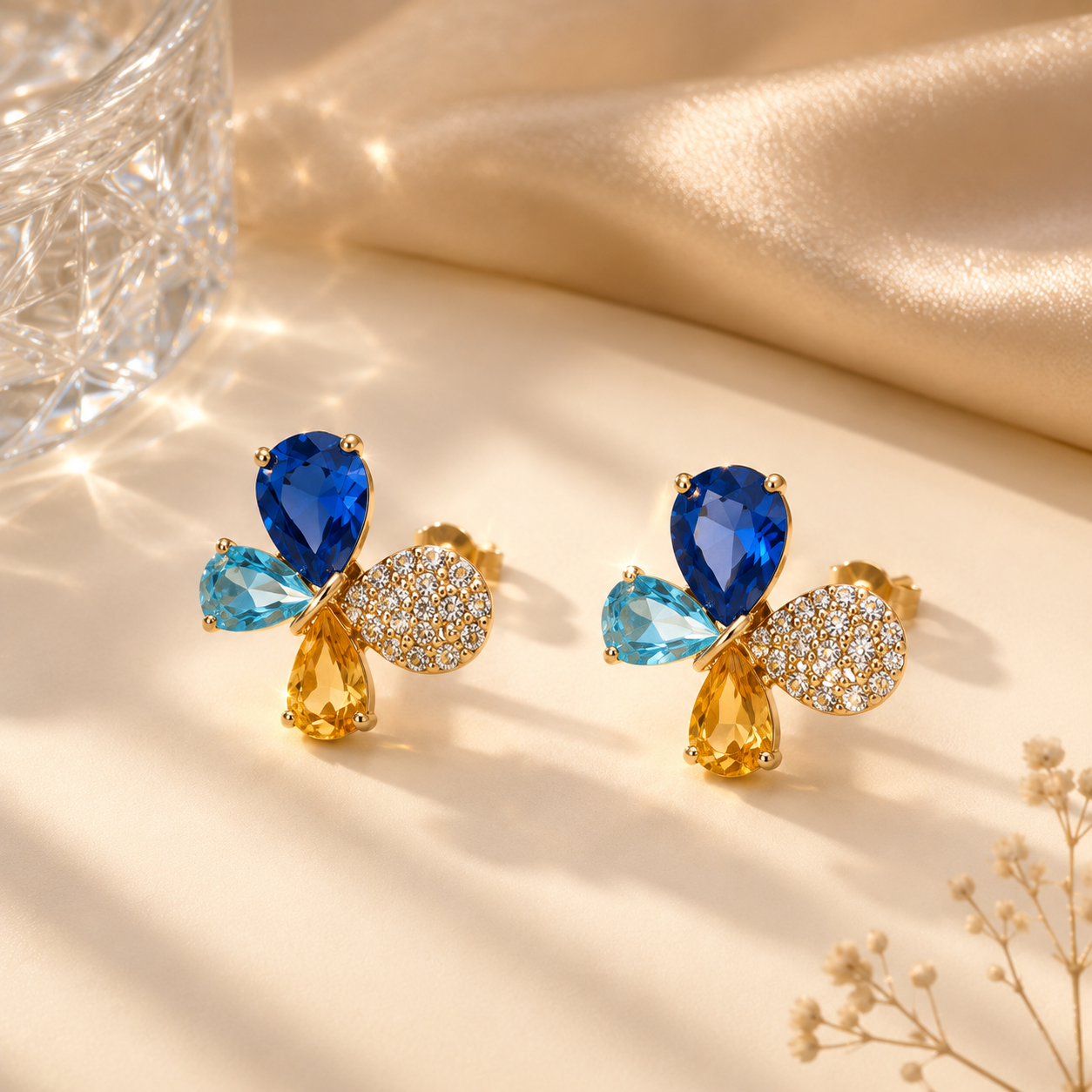 Multicolour Butterfly Jewellery Set