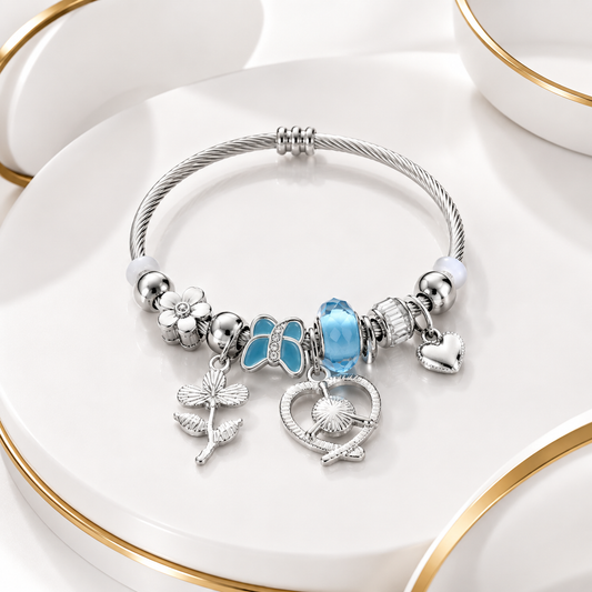 Blue Butterfly Charm Bracelet