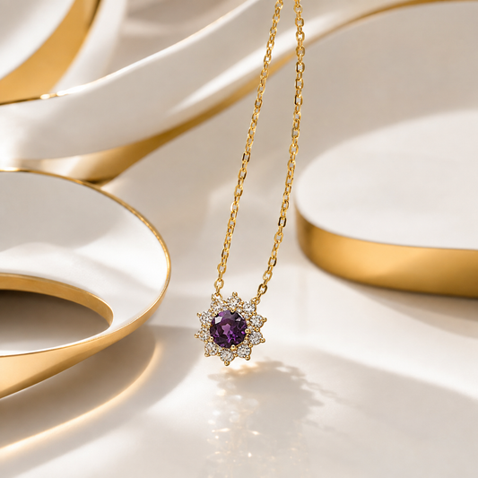 Purple Halo Necklace