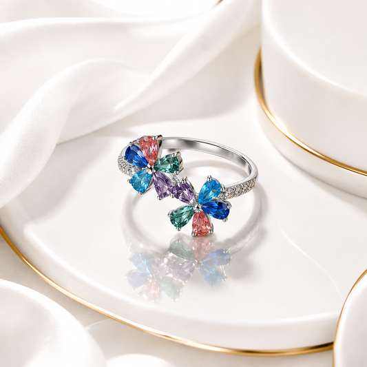 Rainbow Butterfly Ring