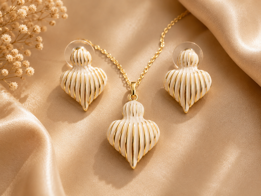 Ivory Heart Jewellery Set