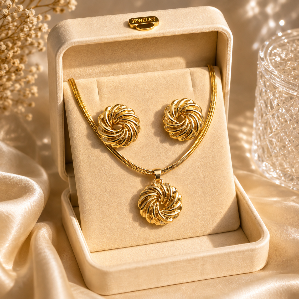 Golden Twist Jewellery Set