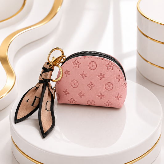 Pink Mini Coin Purse Keyring