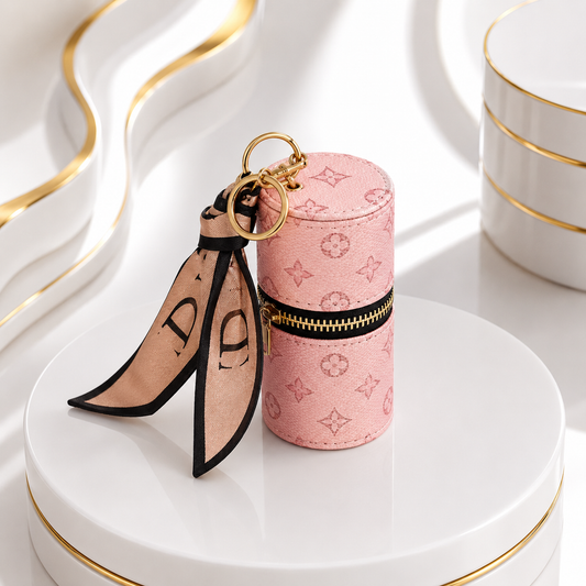 Mini Jewellery Case Keyring – Pink