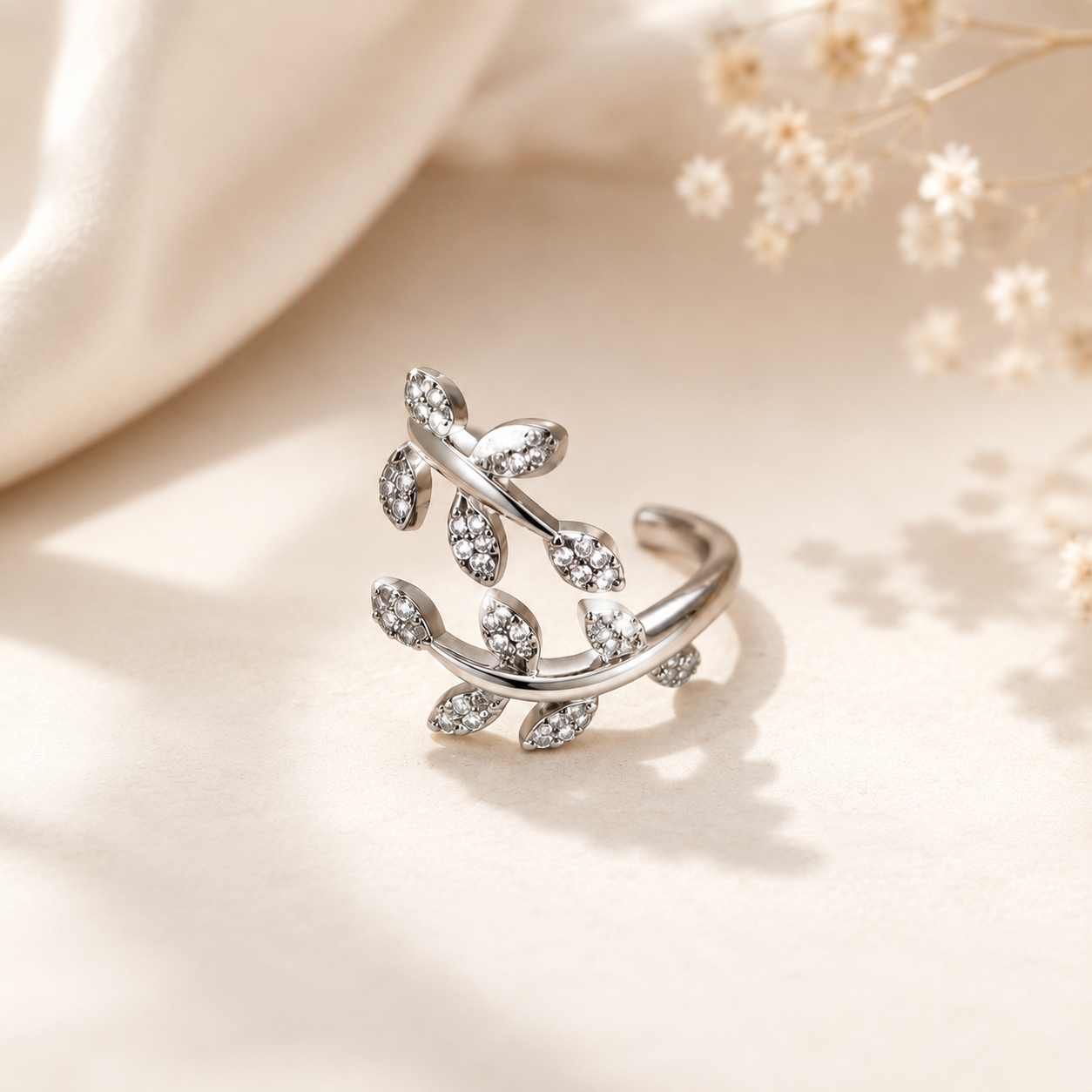 Silver Leaf Vine Ring